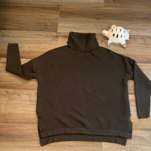 Lillusory Women’s Turtleneck Green oversized Sweater Size Medium